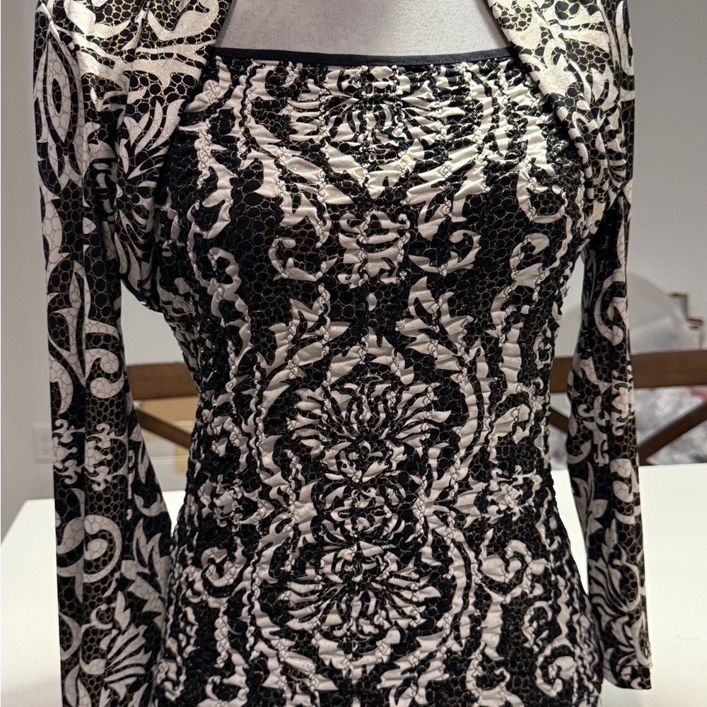 Joseph Ribkoff Black Ivory Gold Long Sleeve Top